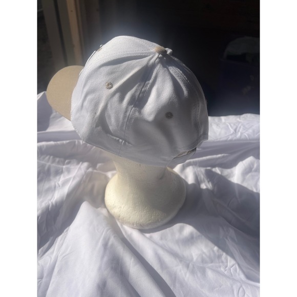 Mens Baseball Cap DVL Logo White Khaki Snapback Adjustable Cotton Blend - Picture 2 of 4